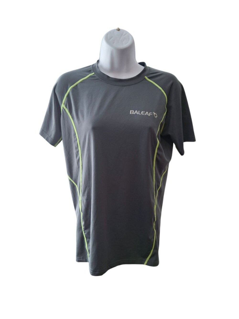 Baleaf Athletic Shirt Mens M Gray Running Gym Moisture Wicking Tee